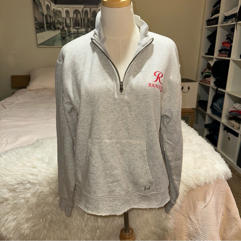 Under Armour | TTacoma Rainiers Quarter Zip Sweatshirt Gray Oversized S M L